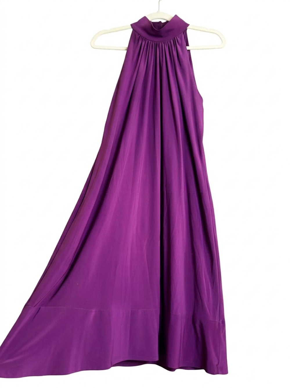 Ralph Lauren purple halter sleeveless knee length flowy a-line dress